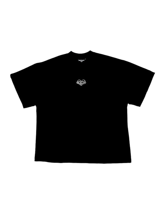 Black Hearts Boxy Fit Mock Neck T-shirt