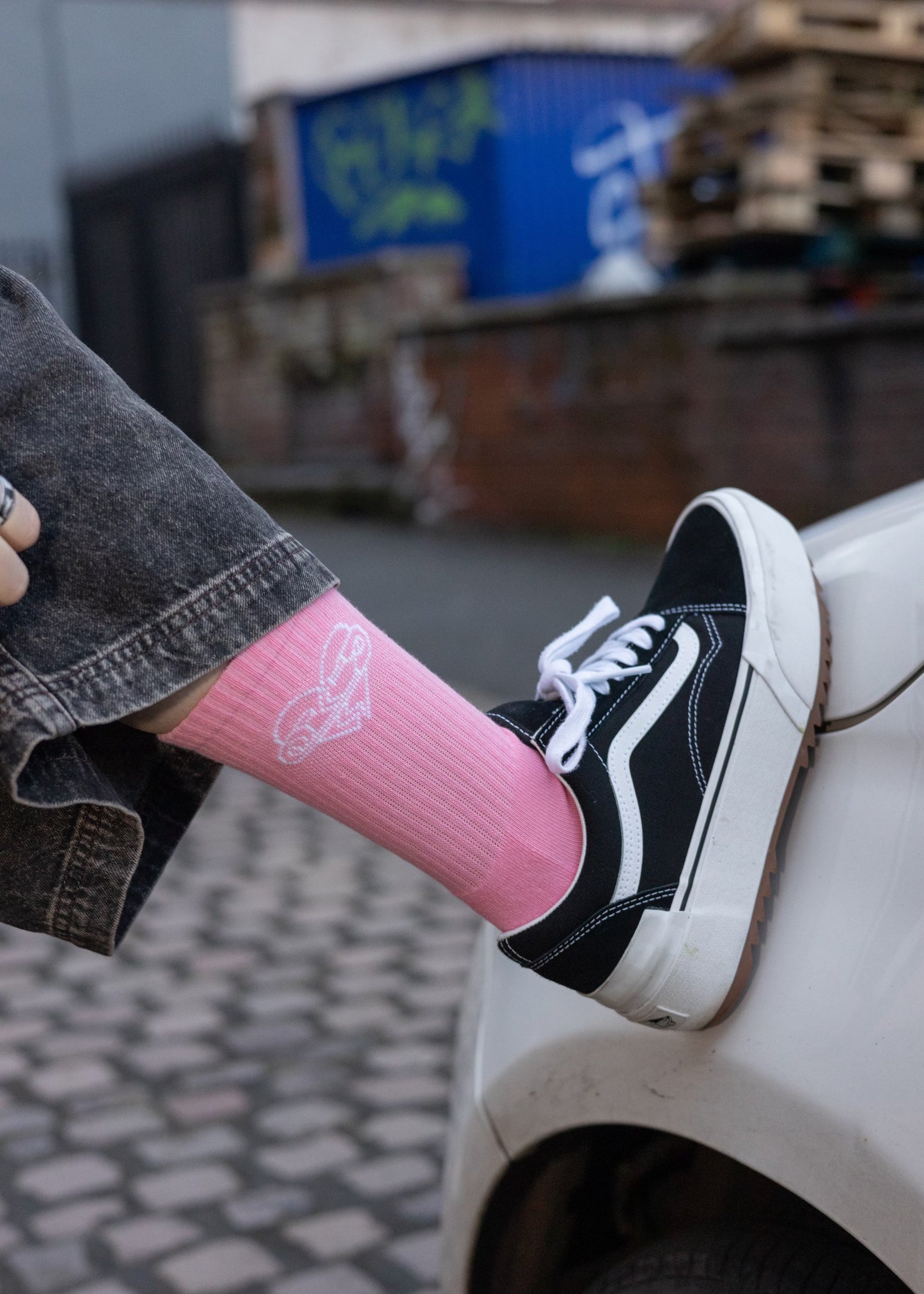 Pink Crew Socks