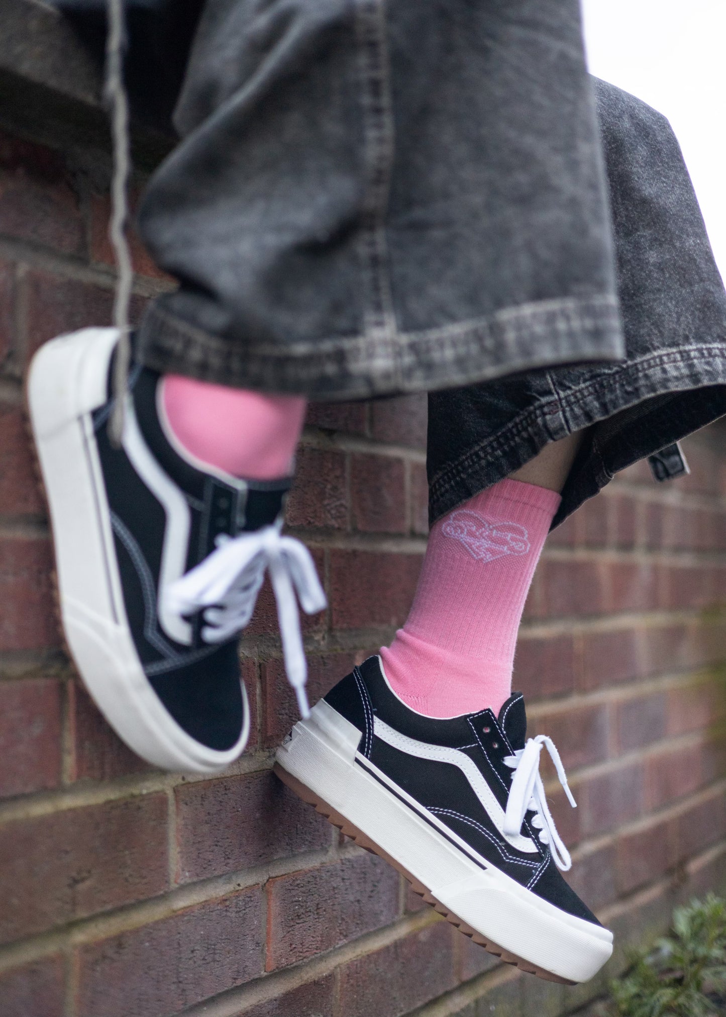 Pink Crew Socks